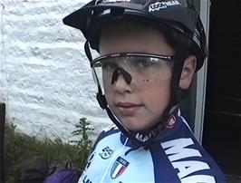 Ben waits patiently outside Dentdale Youth Hostel while bike repairs proceed
